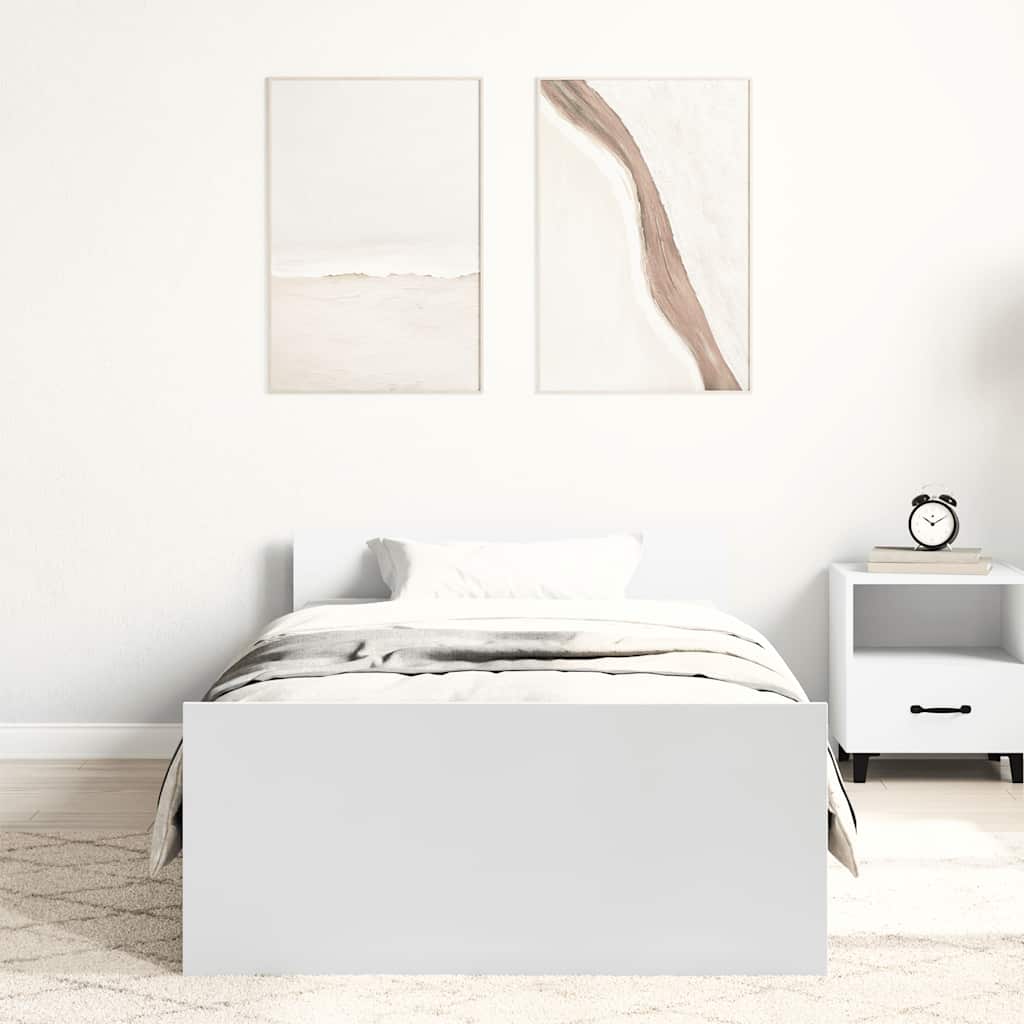 vidaXL Bedframe bewerkt hout wit 90x200 cm afbeelding