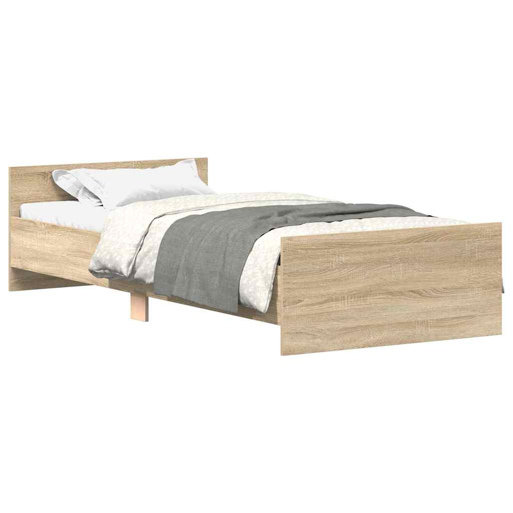 vidaXL Rám postele bez matrace dub sonoma 90 x 200 cm kompozitní dřevo