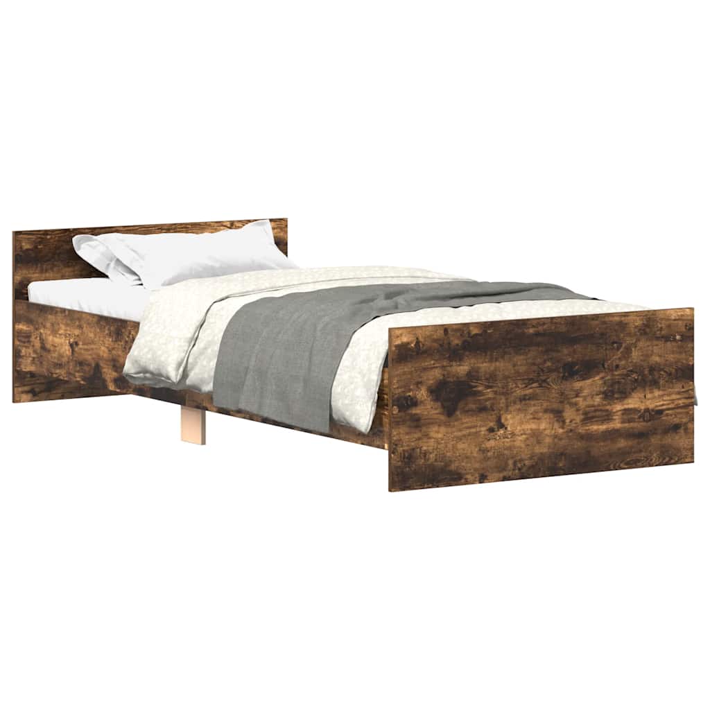 Thumbnail - vidaXL Bettgestell ohne Matratze Räuchereiche 90x200 cm Holzwerkstoff