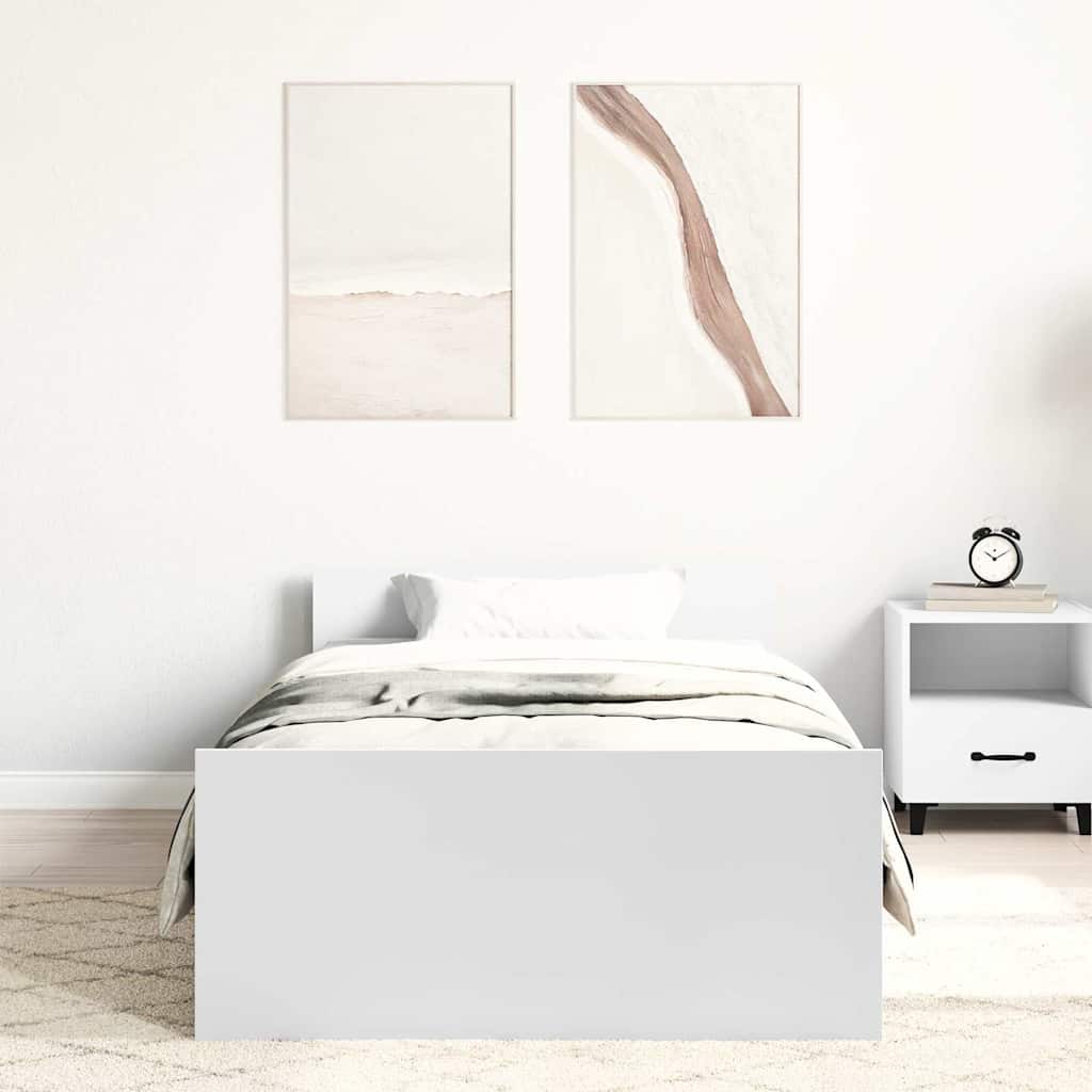 Thumbnail - vidaXL Bettgestell Weiß 100x200 cm Holzwerkstoff