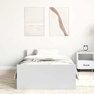 Rám postele bílý 100 x 200 cm kompozitní dřevo - obrázek 3