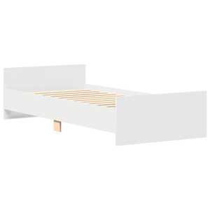 Rám postele bílý 100 x 200 cm kompozitní dřevo - obrázek 4