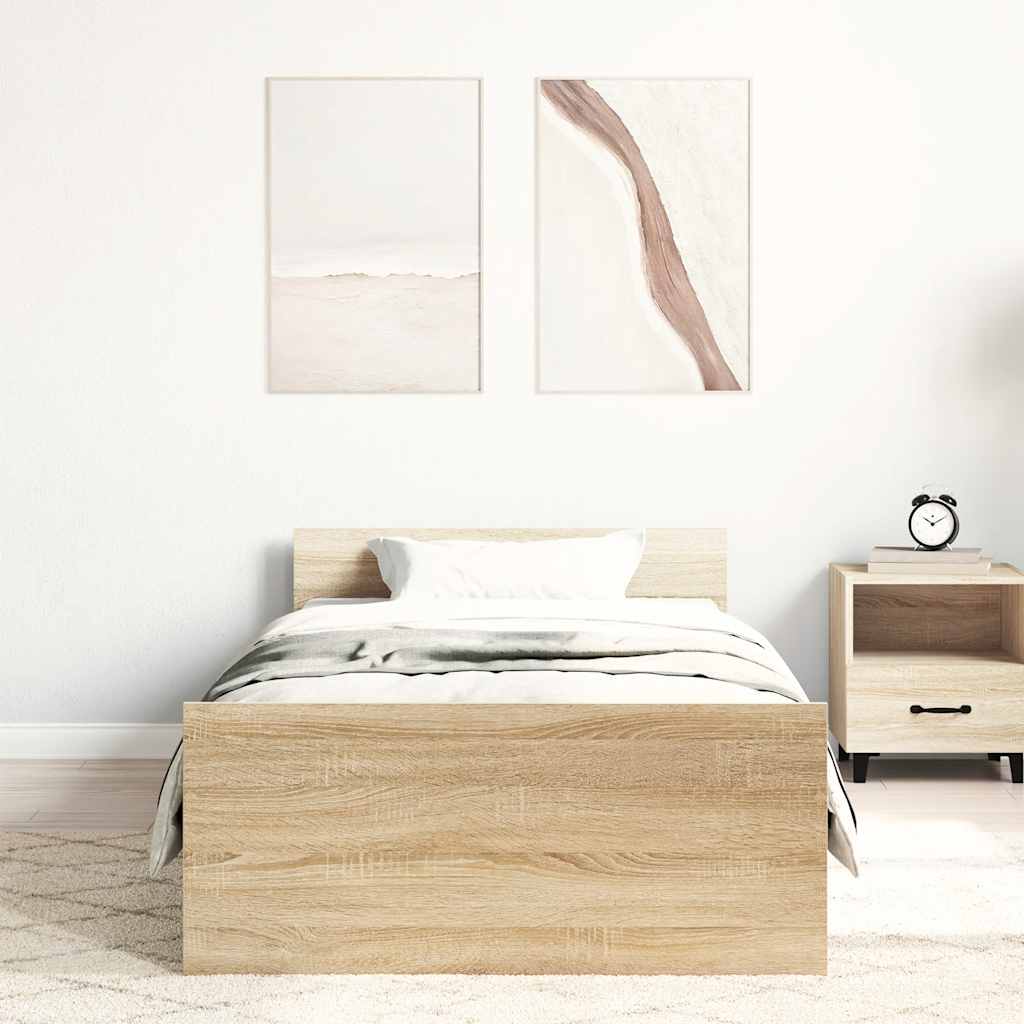 Thumbnail - vidaXL Bettgestell ohne Matratze Sonoma-Eiche 100x200 cm Holzwerkstoff