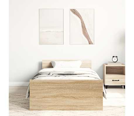 vidaXL Giroletto senza Materasso Rovere Sonoma 75x190 cm in Truciolato