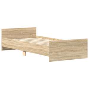 Rám postele bez matrace dub sonoma 75 x 190 cm kompozitní dřevo - obrázek 4