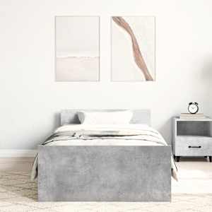 vidaXL Cadre de lit sans matelas gris b&eacute;ton 75x190 cm