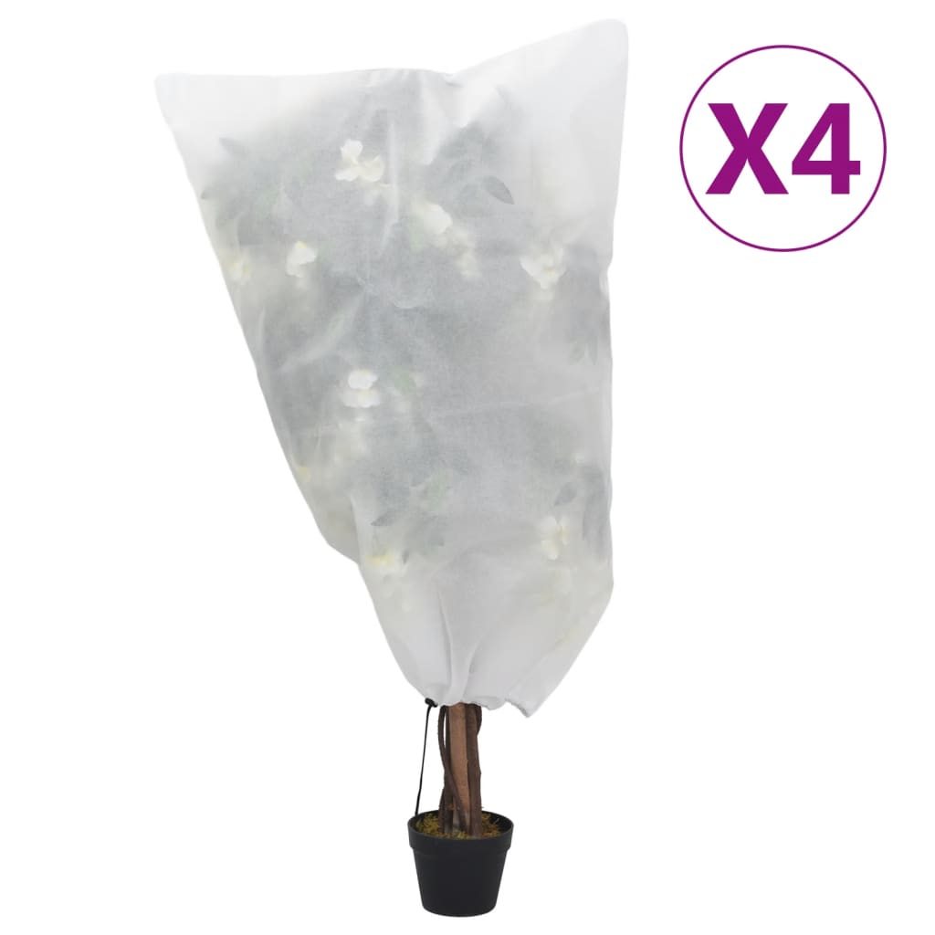 vidaXL plantebeskyttelse med snore 4 stk. 70 g/m² 0,8x1,2 m