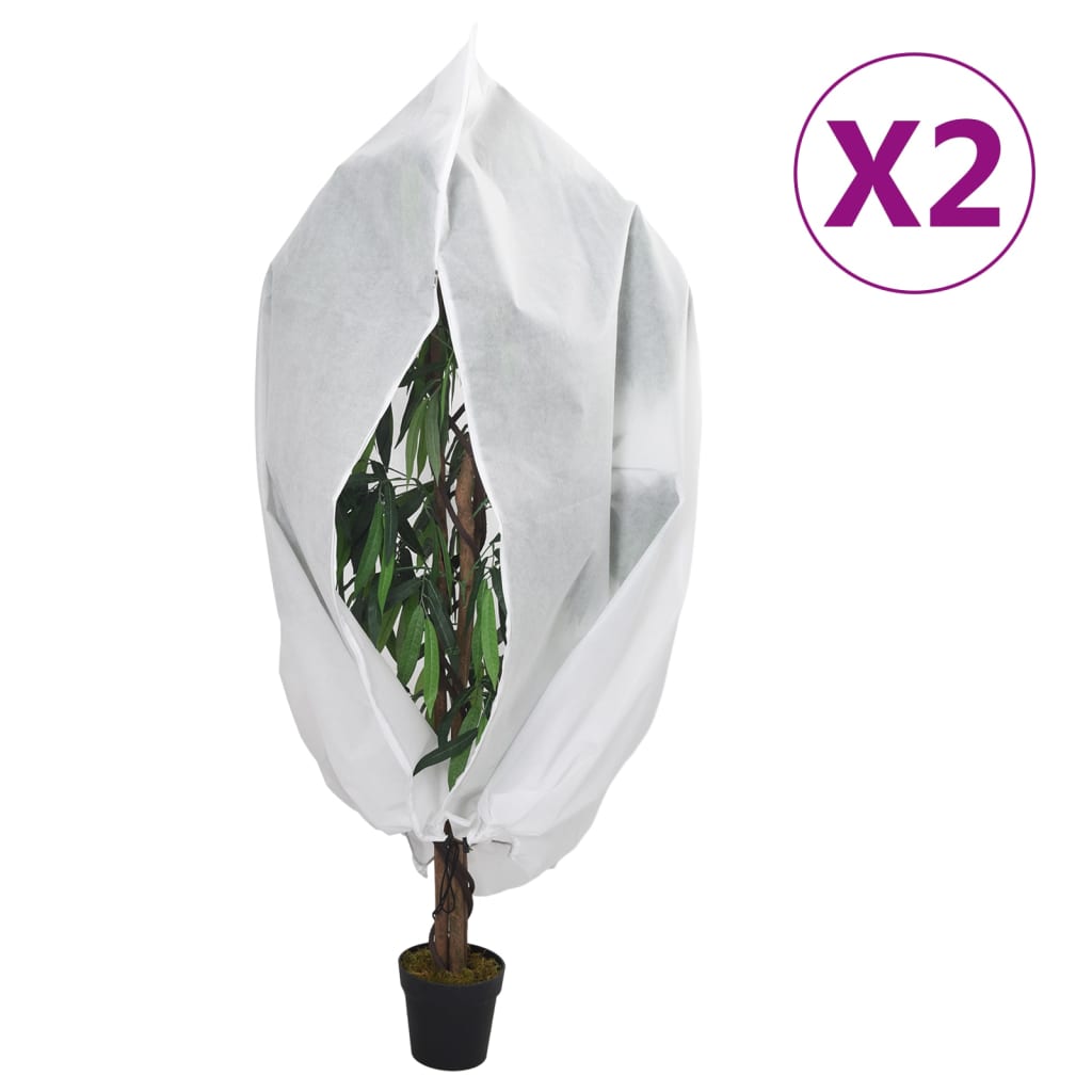 vidaXL Protecție de fleece plante cu fermoar 2 buc 70 g/m² 1,2x1,8 m