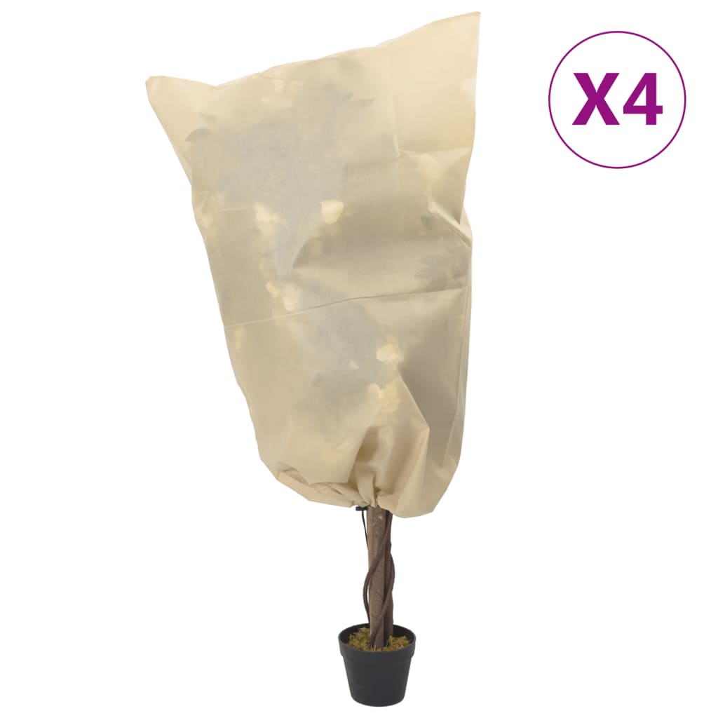 #3 - vidaXL plantebeskyttelse med snore 4 stk. 70 g/m² 0,8x1 m