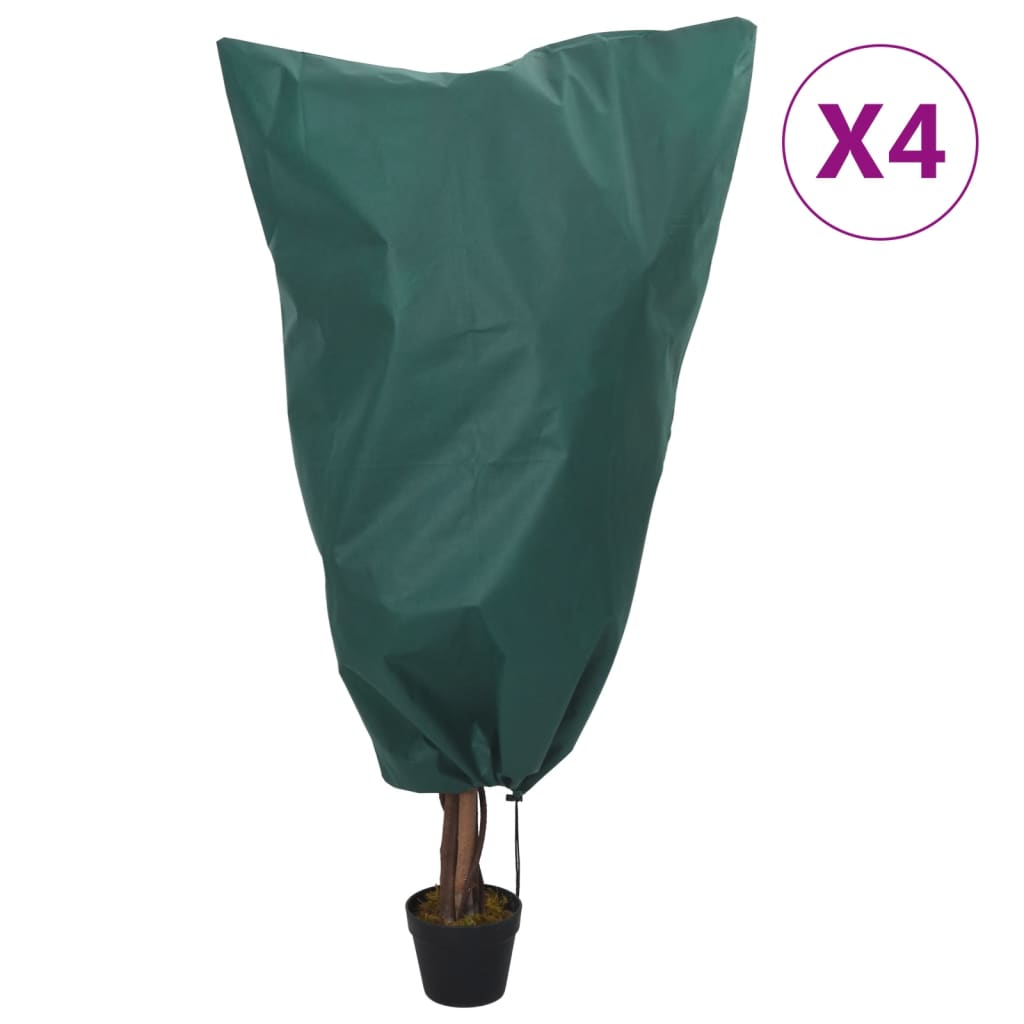 vidaXL Huse de fleece pentru plante cu șnur 4 buc 70 g/m² 0,8x1 m