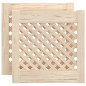 Nábytková dvířka mřížkový design 2 ks 39,5 x 39,5 cm borovice - obrázek 2