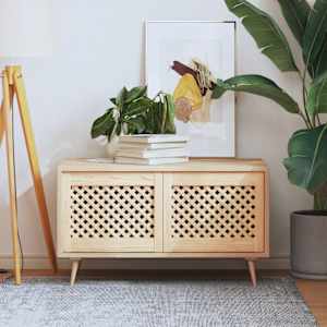 Vrata za omarico z mrežico 2 kosa 49,5x39,5 cm trdna borovina