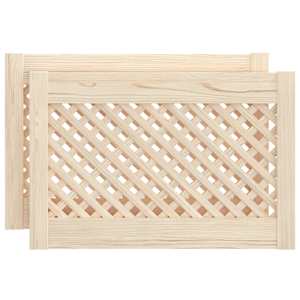 Nábytková dvířka mřížkový design 2 ks 59,5 x 39,5 cm borovice - obrázek 2