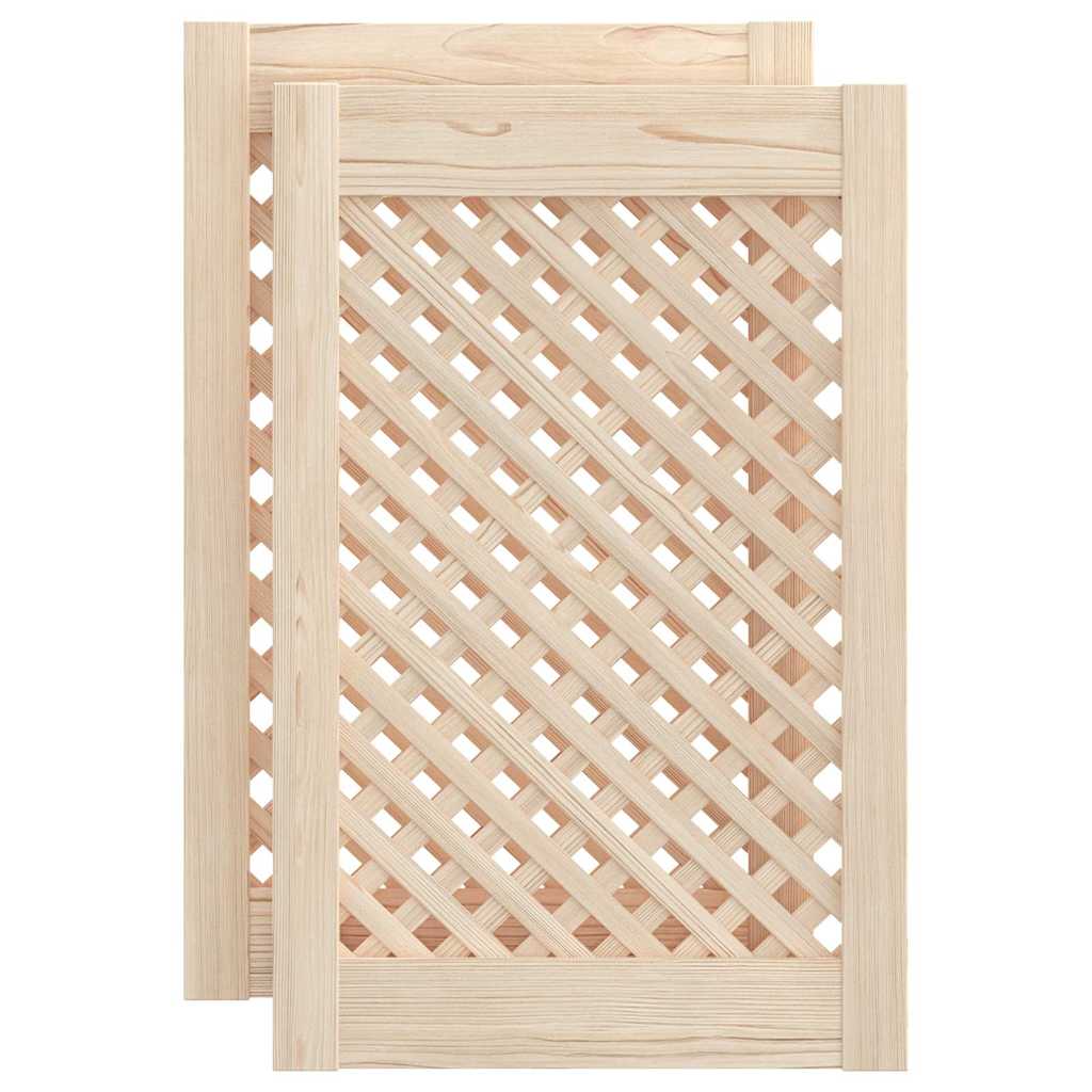 vidaXL Nábytková dvířka mřížkový design 2 ks 39,5 x 61,5 cm borovice