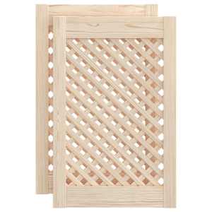 Nábytková dvířka mřížkový design 2 ks 39,5 x 61,5 cm borovice - obrázek 2