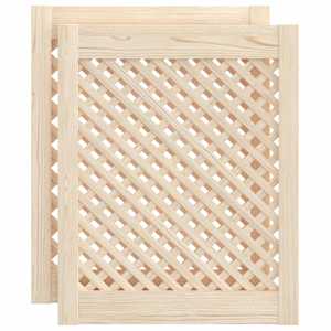 Nábytková dvířka mřížkový design 2 ks 49,5 x 61,5 cm borovice - obrázek 2