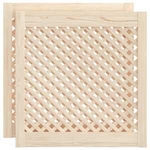 Nábytková dvířka mřížkový design 2 ks 59,5 x 61,5 cm borovice - obrázek 2