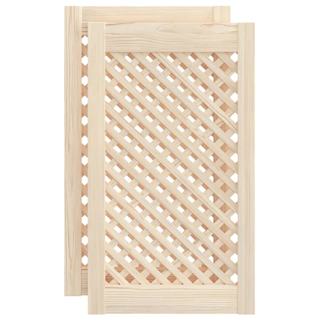vidaXL Nábytková dvířka mřížkový design 2 ks 39,5 x 69 cm borovice