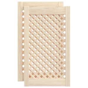 Nábytková dvířka mřížkový design 2 ks 39,5 x 69 cm borovice - obrázek 2