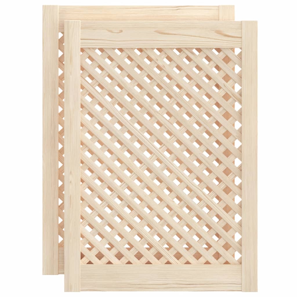 vidaXL Nábytková dvířka mřížkový design 2 ks 49,5 x 69 cm borovice