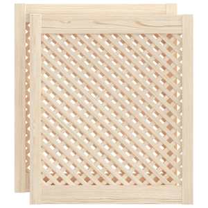 Nábytková dvířka mřížkový design 2 ks 59,5 x 69 cm borovice - obrázek 2