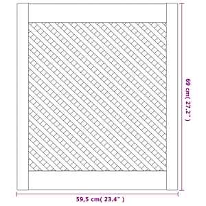 Nábytková dvířka mřížkový design 2 ks 59,5 x 69 cm borovice - obrázek 6