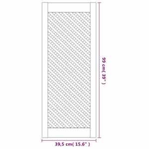 Nábytková dvířka mřížkový design 2 ks 39,5 x 99 cm borovice - obrázek 6