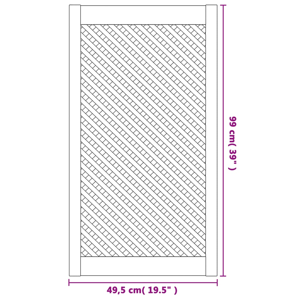  Dvere skrinky mriežkový dizajn 2 ks 49,5x99 cm masív borovica