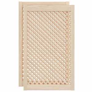 Nábytková dvířka mřížkový design 2 ks 59,5 x 99 cm borovice - obrázek 2