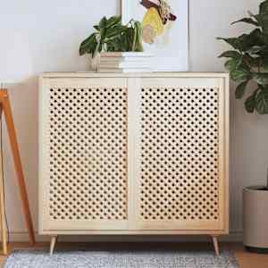 Vrata za omarico z mrežico 2 kosa 59,5x99 cm trdna borovina