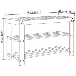 Botník 3patrový 70 x 27,5 x 45 cm bambus - obrázek 7