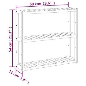 Koupelnový regál 3patrový nástěnná 60 x 15 x 54 cm bambus - obrázek 7