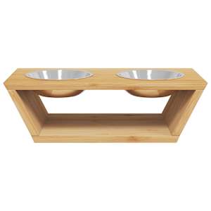 Vyvýšené misky pro psy 35,5 x 18 x 10,5 cm bambus - obrázek 3