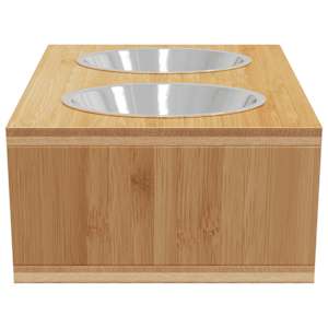 Vyvýšené misky pro psy 35,5 x 18 x 10,5 cm bambus - obrázek 4