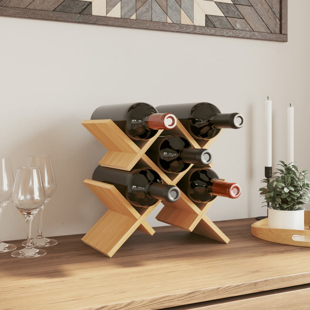 vidaXL Raft de vin, pentru 5 sticle, 41x15x25 cm, bambus