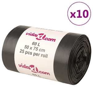 vidaXL pr&uuml;gikotid, 250 tk, must, 60 l