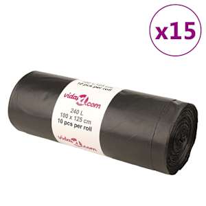 vidaXL pr&uuml;gikotid, 150 tk, must, 240 l