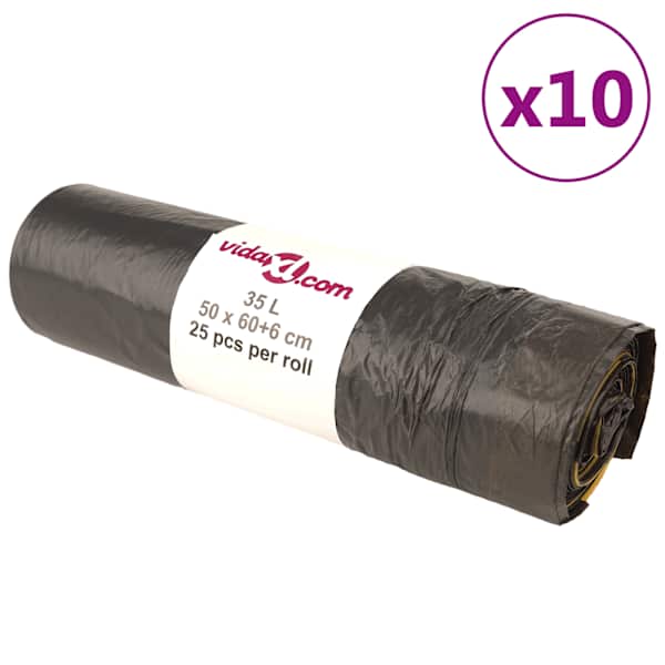 vidaXL pingutusn&ouml;&ouml;ridega pr&uuml;gikotid 250 tk, must, 35 l