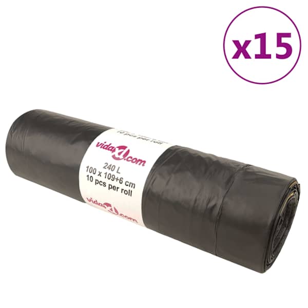vidaXL pingutusn&ouml;&ouml;ridega pr&uuml;gikotid 150 tk, must, 240 l