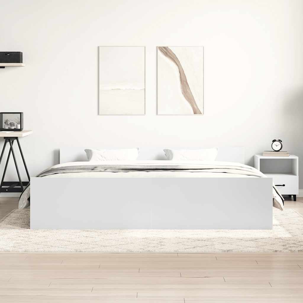 vidaXL Bedframe met hoofd- en voeteneinde wit 200x200 cm afbeelding