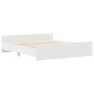 Rám postele s hlavovým a nožním čelem bílý 200 x 200 cm - obrázek 4