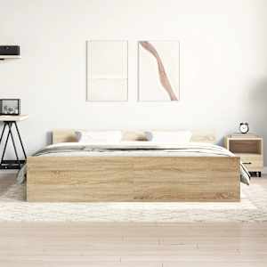 vidaXL Okvir kreveta s uzglavljem i podnožjem boja hrasta 200x200 cm