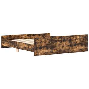 Rám postele s hlavovým a nožním čelem kouřový dub 200 x 200 cm - obrázek 6