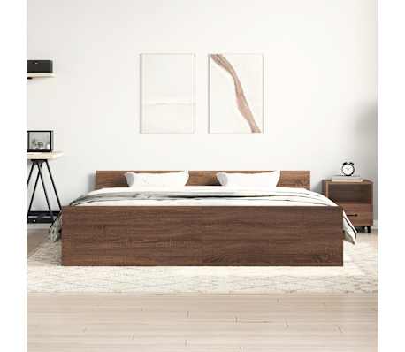 vidaXL Bed Frame without Mattress Brown Oak 200x200 cm