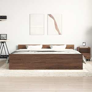 vidaXL Bed Frame without Mattress Brown Oak 200x200 cm