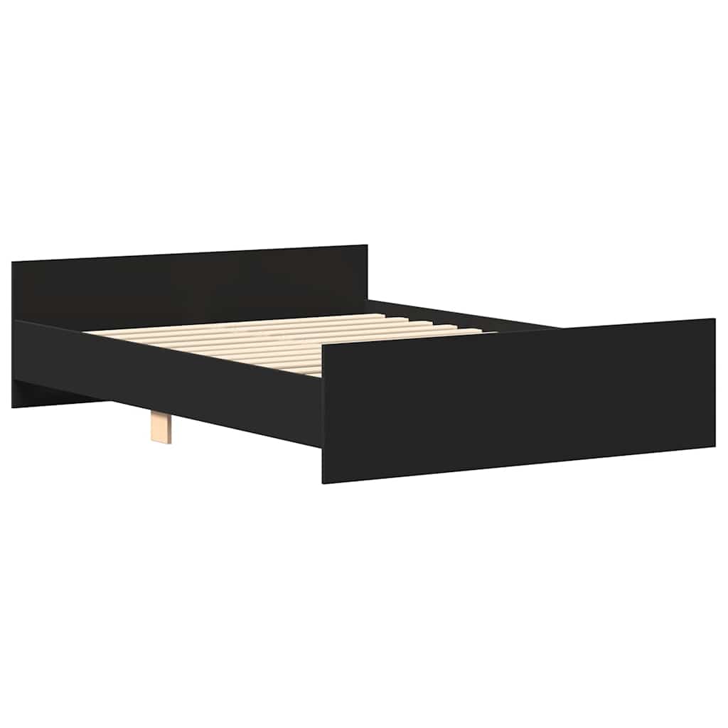vidaXL Bedframe met hoofd- en voeteneinde zwart 140x200 cm afbeelding