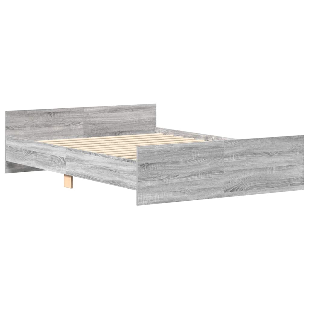 vidaXL Bedframe met hoofd- en voeteneinde grijs sonoma 140x200 cm afbeelding