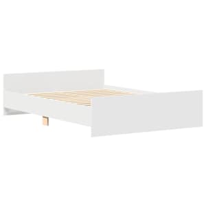 Rám postele s hlavovým a nožním čelem bílý 150 x 200 cm - obrázek 3