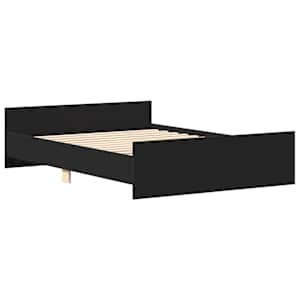 Rám postele s hlavovým a nožním čelem černý 150 x 200 cm - obrázek 3