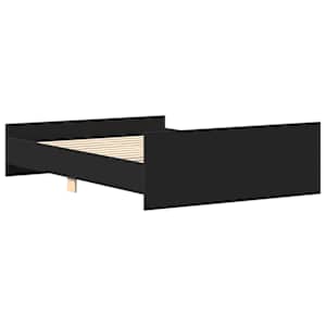 Rám postele s hlavovým a nožním čelem černý 150 x 200 cm - obrázek 7